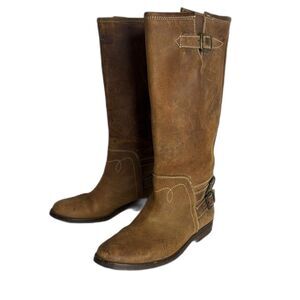 Vtg Tosi 35 made in Italy Womens Brown Leather Boots riding outdoors country 8.5